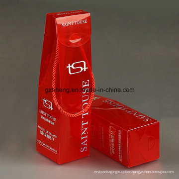 Custom Printed Plastic Paper Box with PVC Window (wine box)